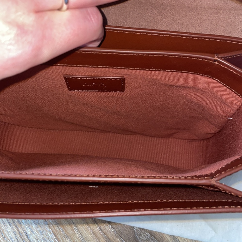 A.P.C. Brown Leather Shoulder Bag with Gold Hardware - Picture 14 of 16